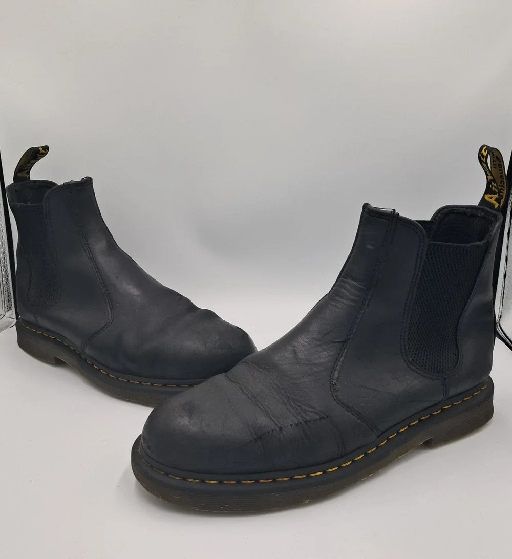 Size 12 - Dr Martens Chelsea Boots 2976 Slip Resistant Work Black - RETAIL $190